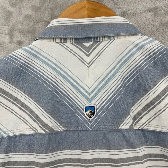 Kuhl Intriguer Shirt Snap Front Short Sleeve Striped Hiking Shirt - Picture 7 of 13